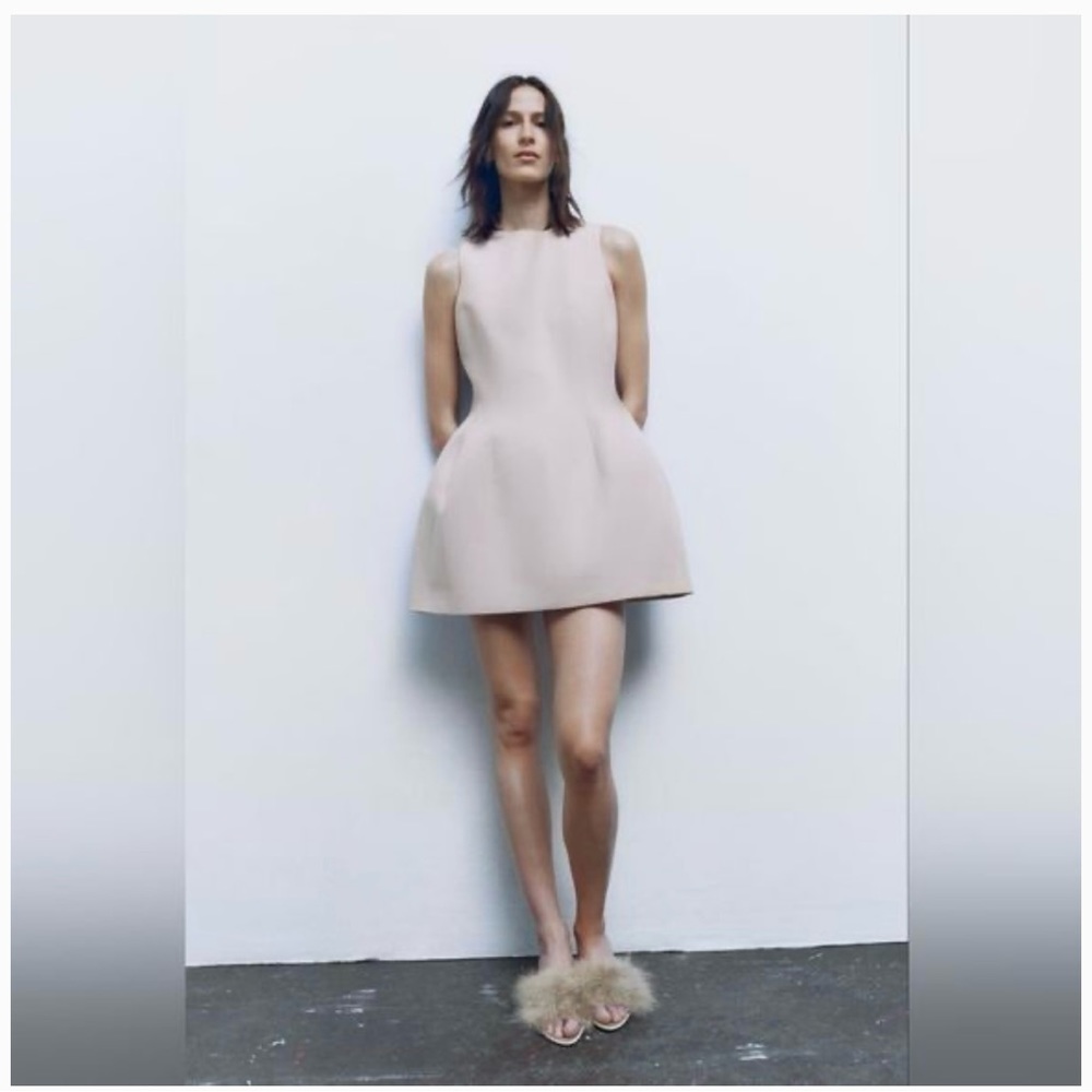 Zara Pink Voluminous Short Dress 2487/707 XL